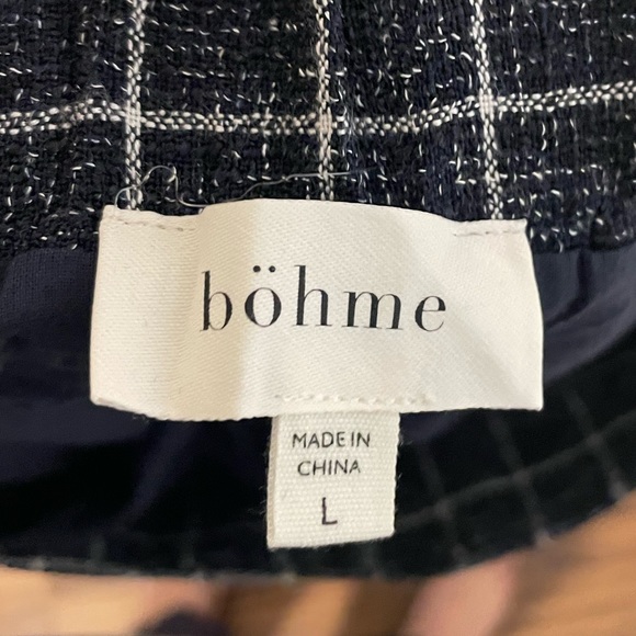 Bohme. A Line Skirt. Navy and Cream. - Picture 3 of 3